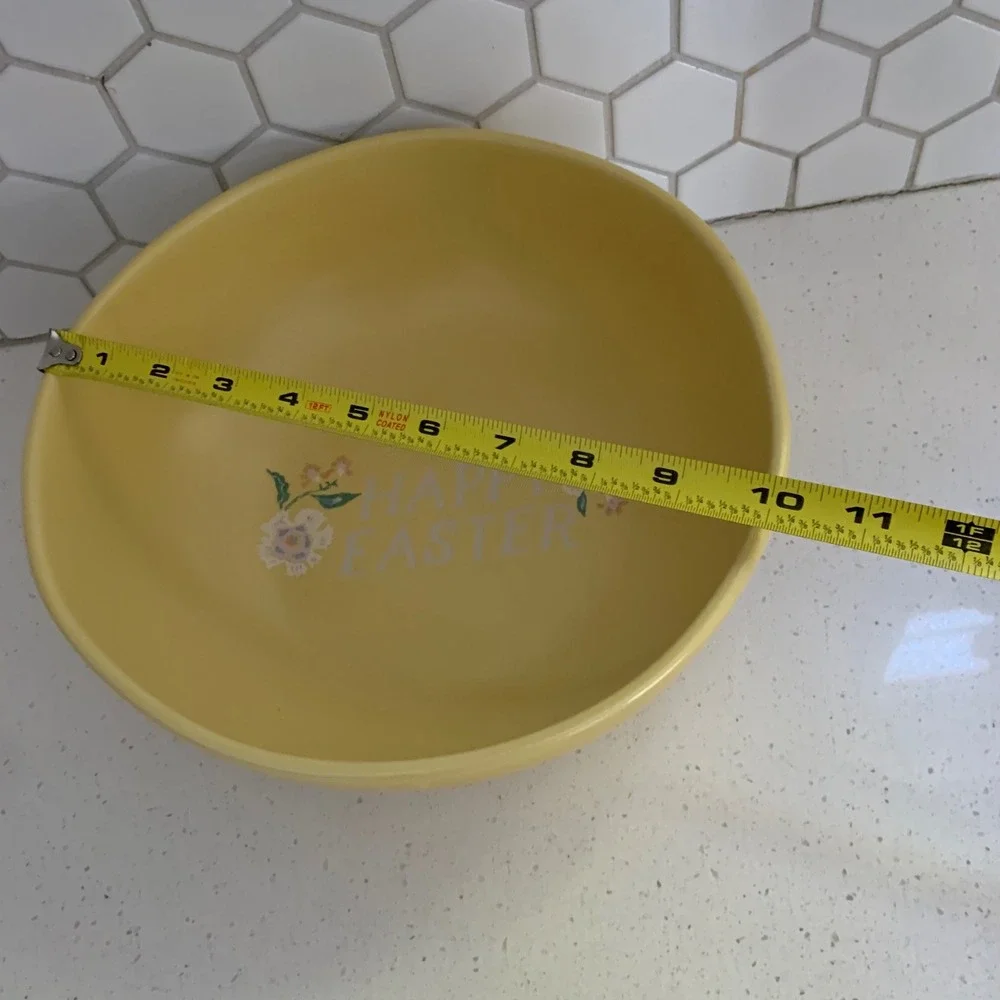 Happy Easter bowl yellow‎ floral bowl serving spring threshold